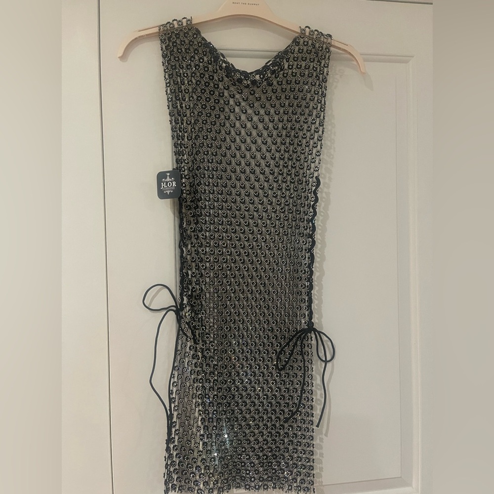 Last Chance - all unsold items will be donated. Black Crystal Overlay Dress